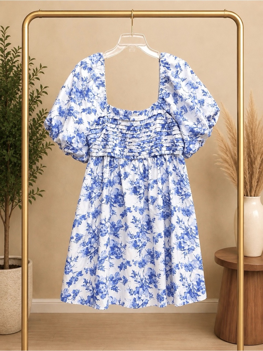 Floerns floral puff sleeve mini dress